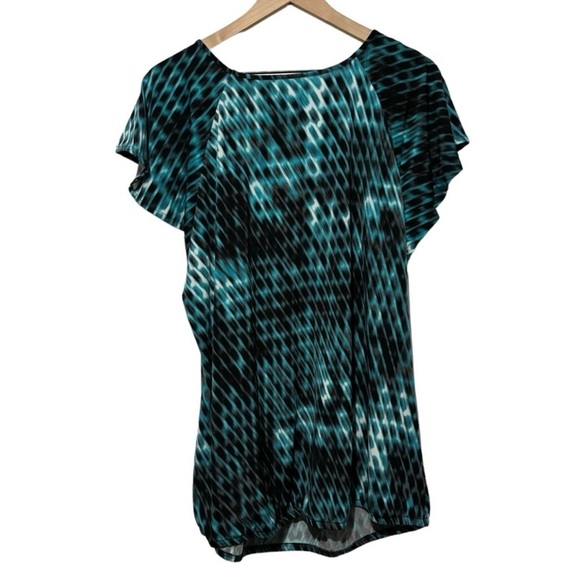 Worthington Woman Bundle of 2 Stretch Layered Ruffle Blouse Tops Animal Print 1X - Picture 12 of 15